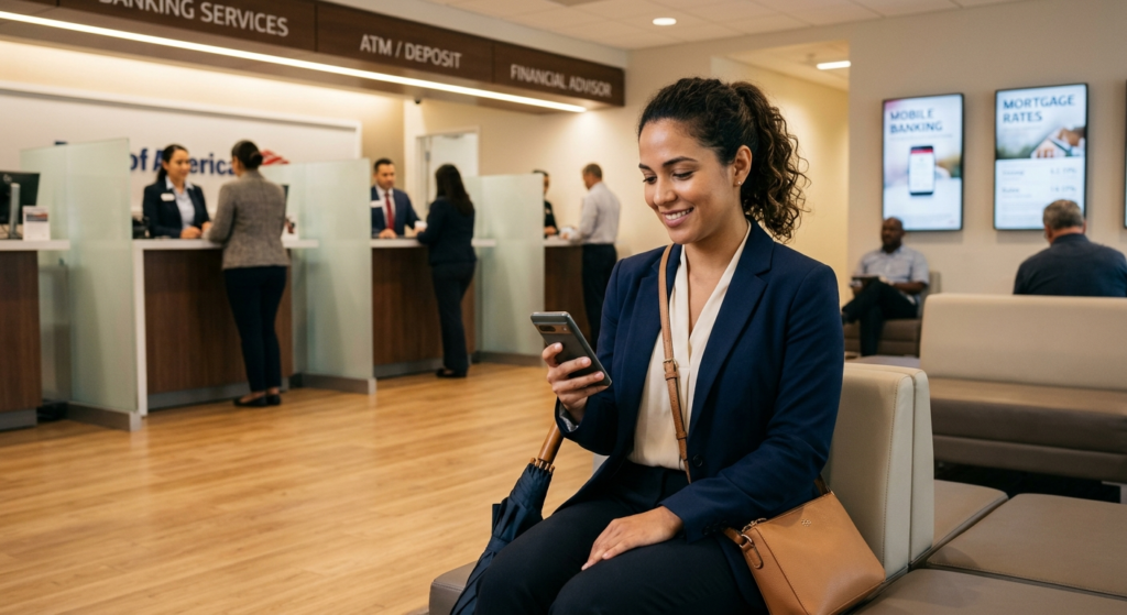 Latino revisando su cuenta bancaria de forma segura en su celular en USA